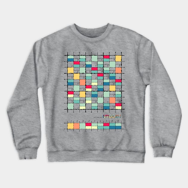 Mydoku_008_H001_002_F: Sudoku, Sudoku coloring, logic, logic puzzle, holiday puzzle, fun, away from screen Crewneck Sweatshirt by Mydoku